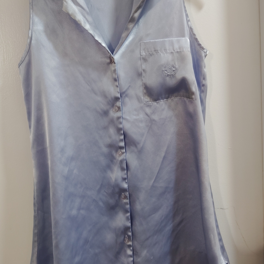 Vintage Jones New York Blue Satin Chemise